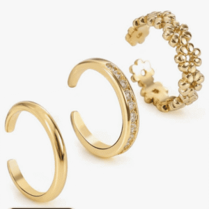 مجموعة خواتم أصابع قدم مطلية بالذهب